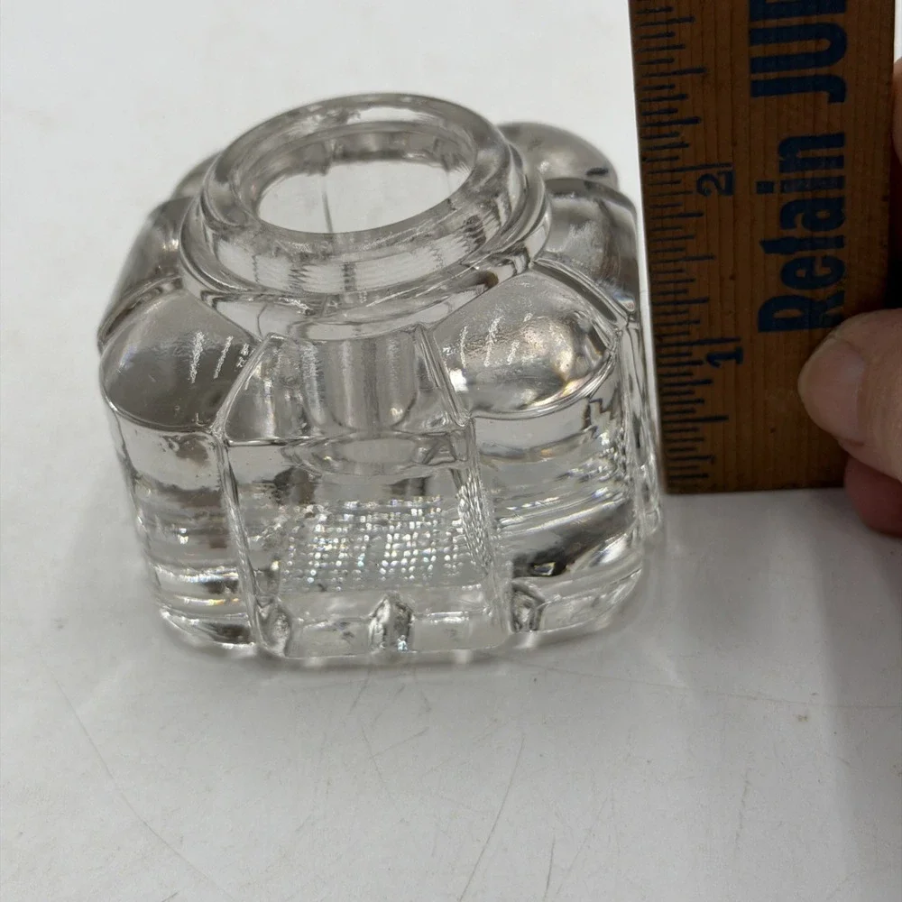 Vintage Art Deco Glass Ink Well Absolutely Beautiful Glass! Nice!